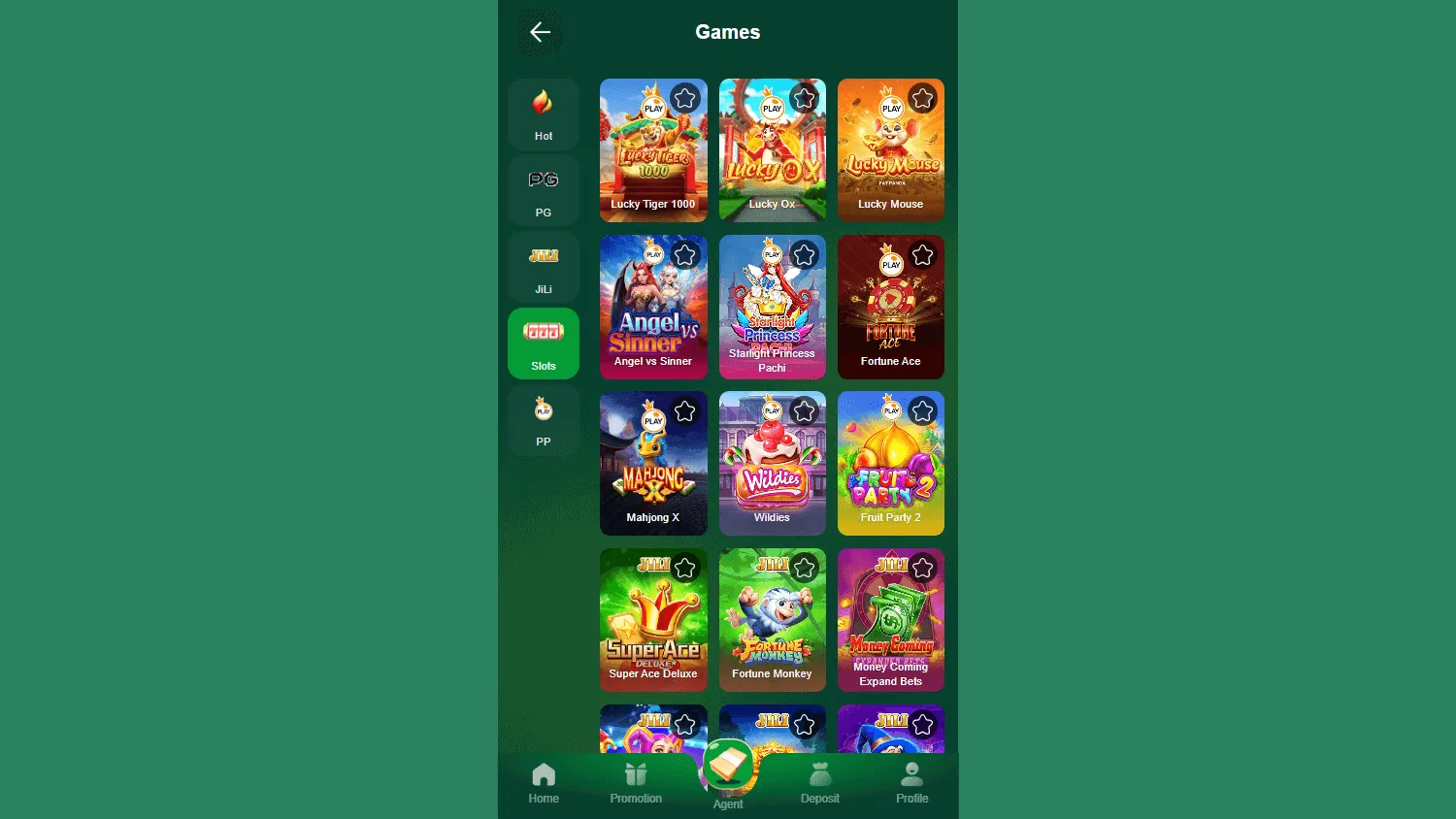 Bethall Casino desktop games area with pokies and casino game choices