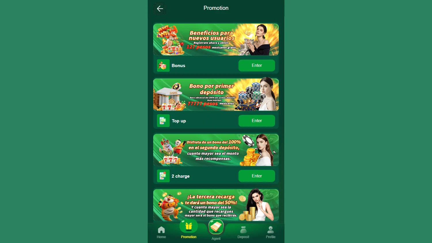 Bethall Casino desktop promotions area with welcome and ongoing offers
